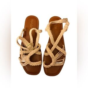 Seychelles Sundown Socialite Strappy Sandal in Natural 9M Excellent